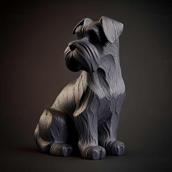 3D model Zwergschnauzer dog (STL)